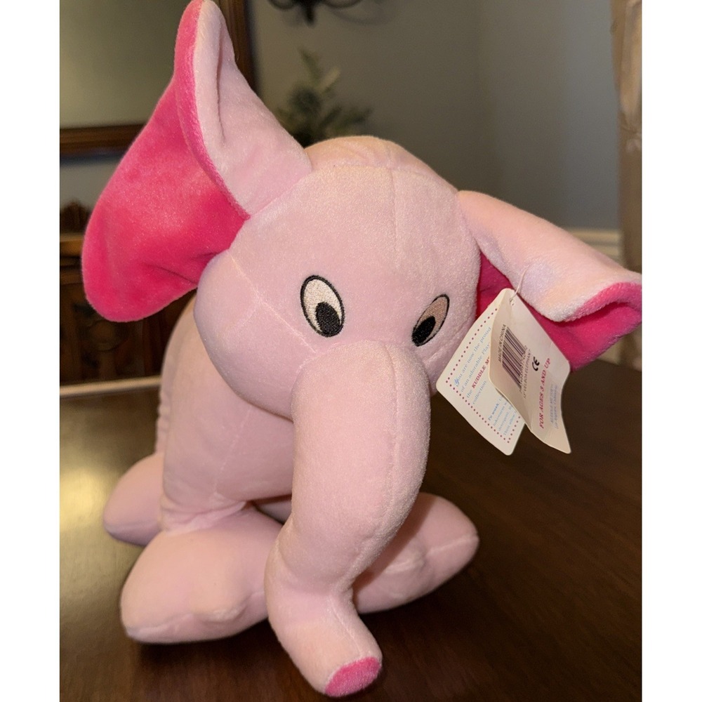 kuddle me toys 13" Velboa Elephant Pink NWT